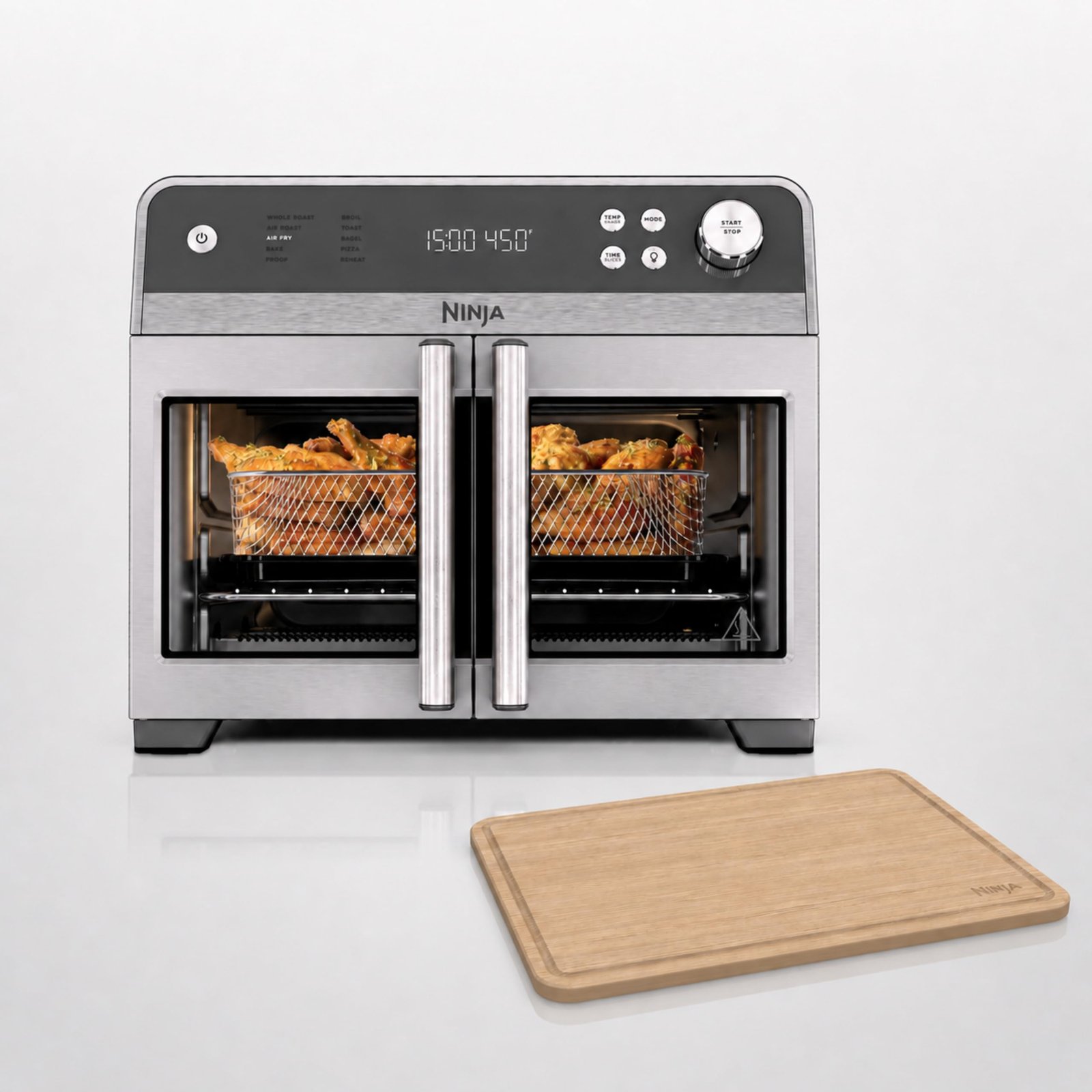 71Bk6OrqIqL Ninja French Door Premier Air Fry Oven with Cutting Board, Steel, FO103 - Image 1