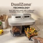 Ninja Crispi DualZone Glass Countertop Air Fryer, Bone, DD101IV2 - Image 2