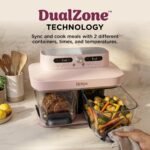 Ninja Crispi DualZone Glass Countertop Air Fryer, Rose Quartz, DD101PK1 - Image 2