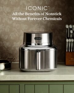 Cosori Iconic Stainless Steel Air Fryer, 6.5Qt, PFAS Free Ceramic Coating - Image 2