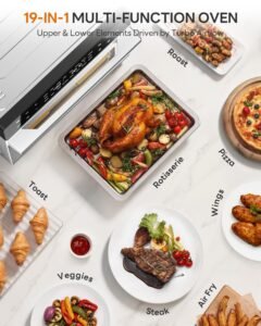 32QT Air Fryer Toaster Oven Combo with Rotisserie, Turbo Convection, Silver - Image 5